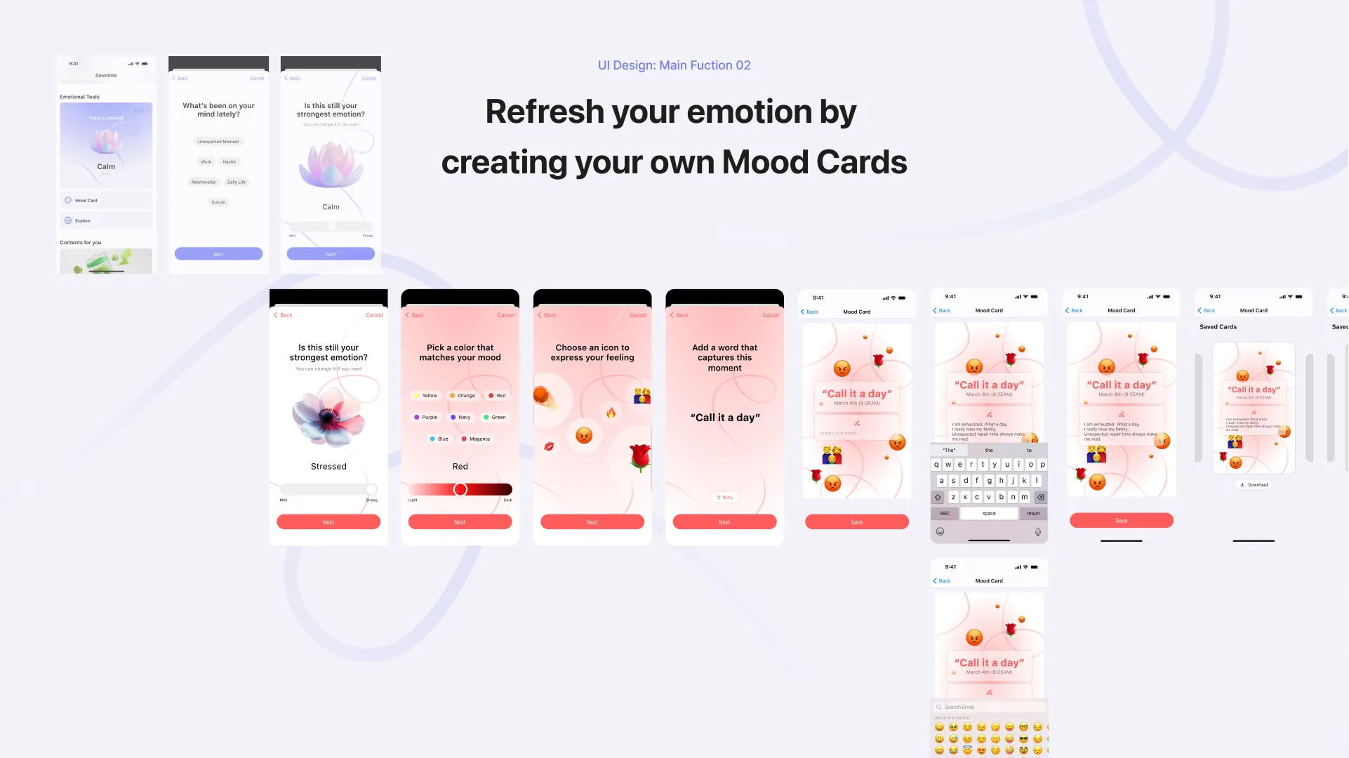 Downtime: refresh your emotion with mood cards